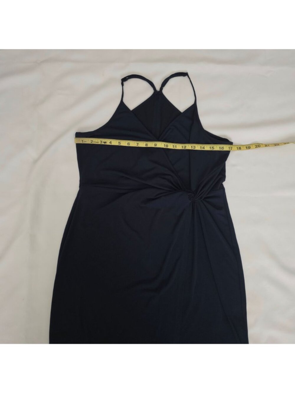 BCBGeneration Black Twist Knot Side Surplice Neck Back Mini Dress Size Large - Picture 5 of 12